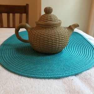 Basketweave “straw” teapot